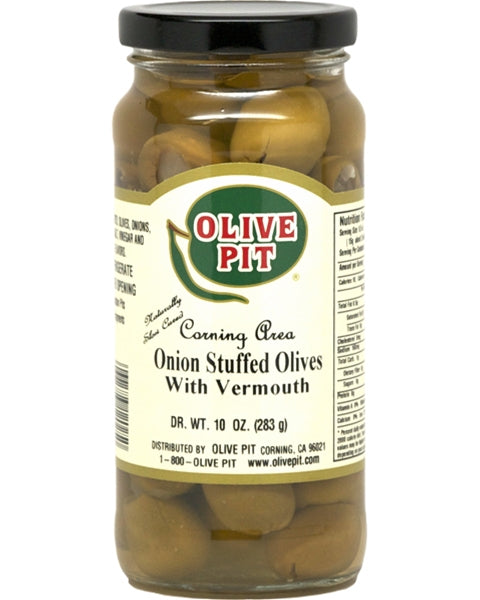 Onion Stuffed Olives flavored with Vermouth