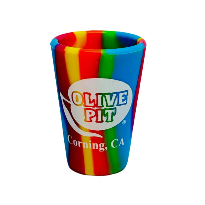 Olive Pit Logo Silipint Shot Glass