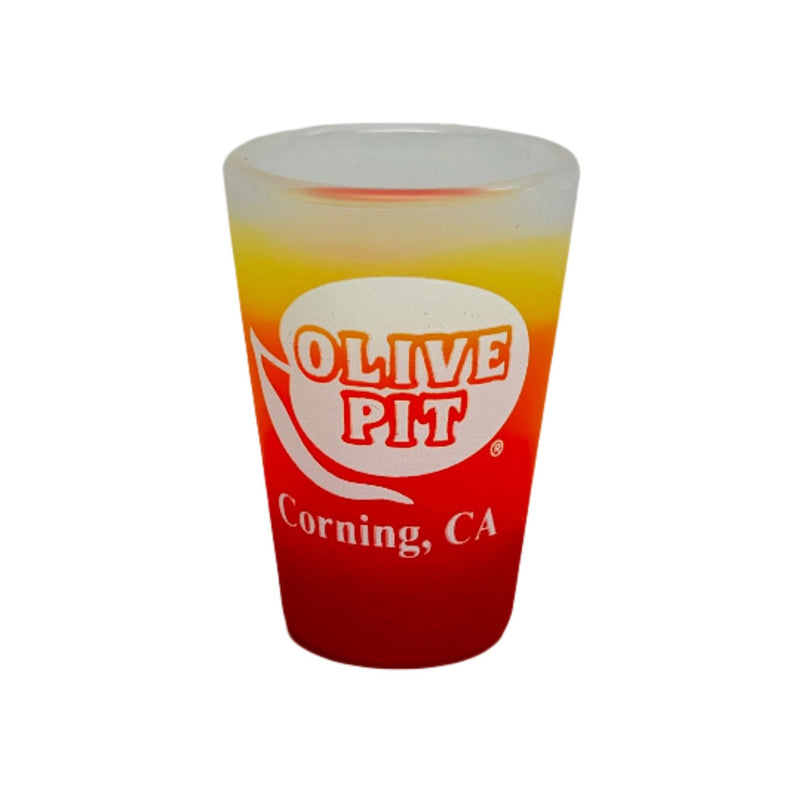 Olive Pit Logo Silipint Shot Glass