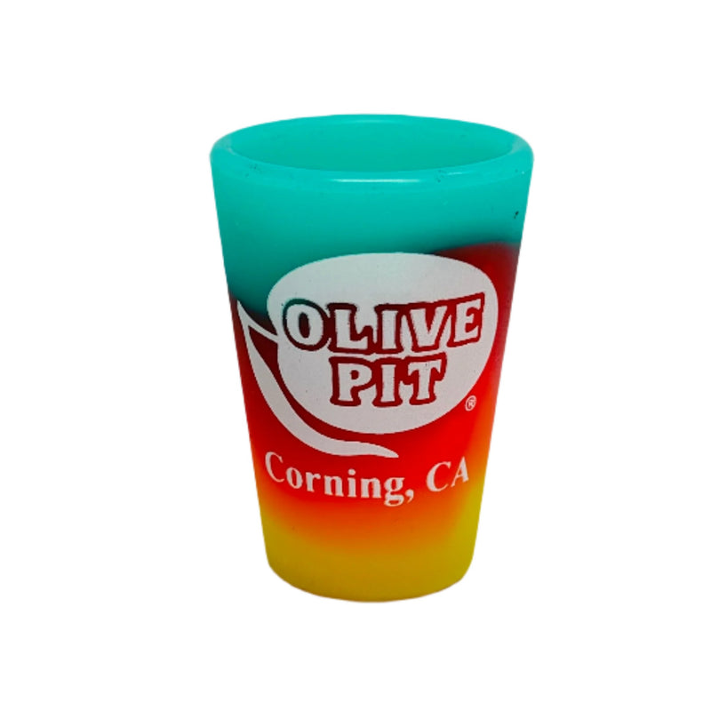 Olive Pit Logo Silipint Shot Glass