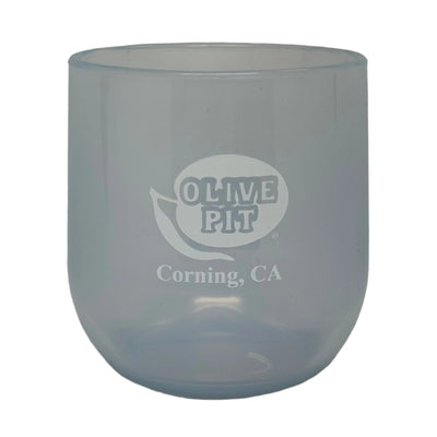 Olive Pit Logo Silipint Wine Glasses