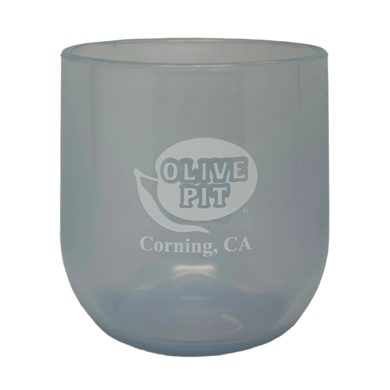 Olive Pit Logo Silipint Wine Glasses