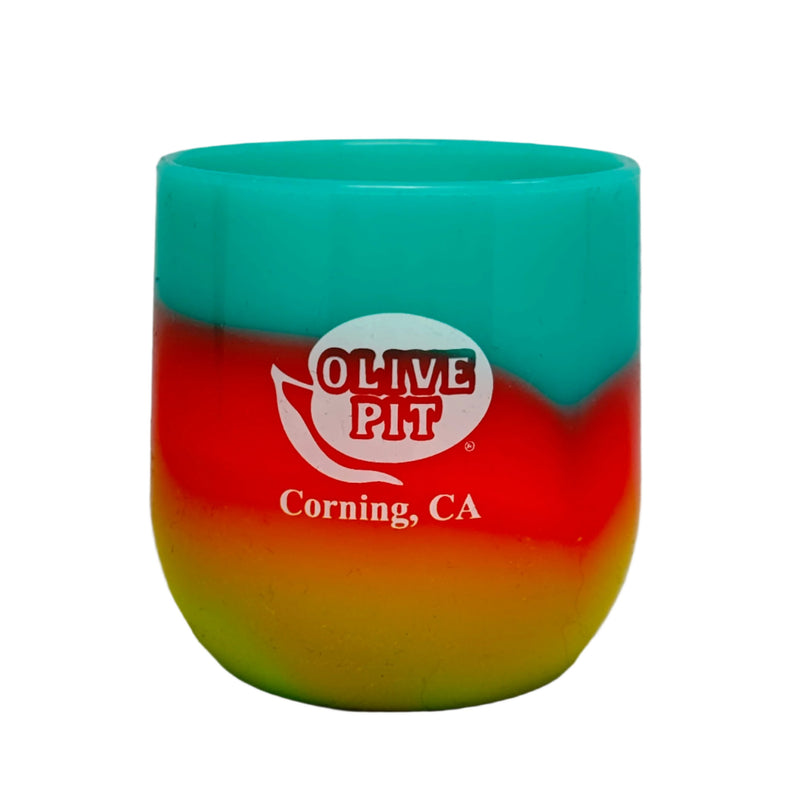 Olive Pit Logo Silipint Wine Glasses