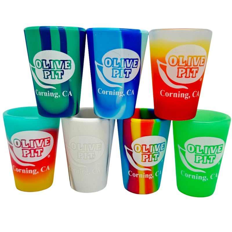 Olive Pit Logo Silipint Shot Glass