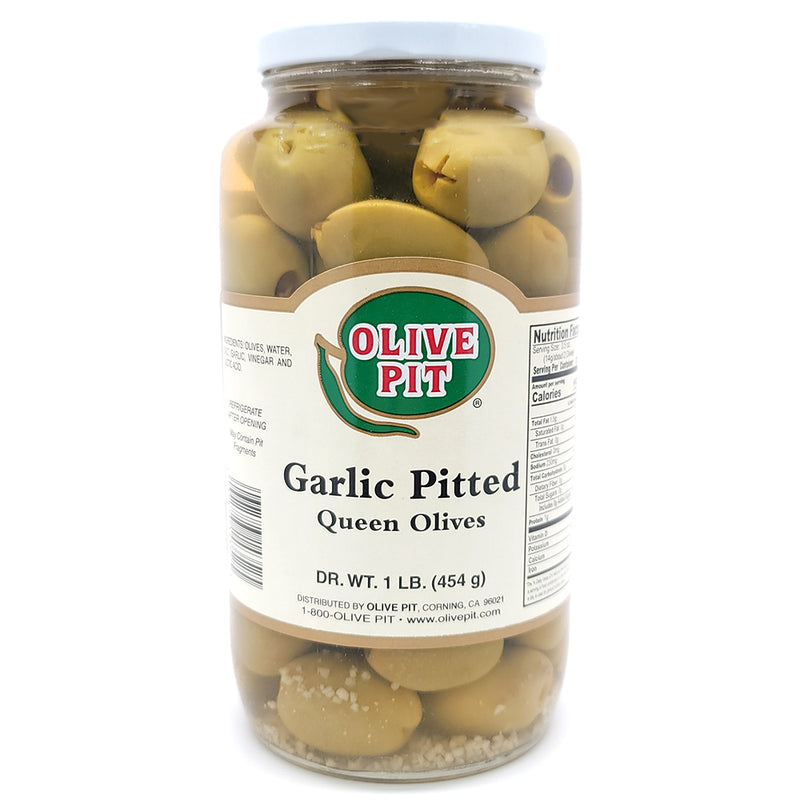 Garlic Pitted Olives (Queen - Lg)