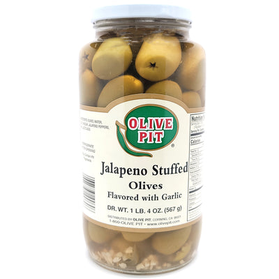 Jalapeño Stuffed Olives Flavored with Garlic