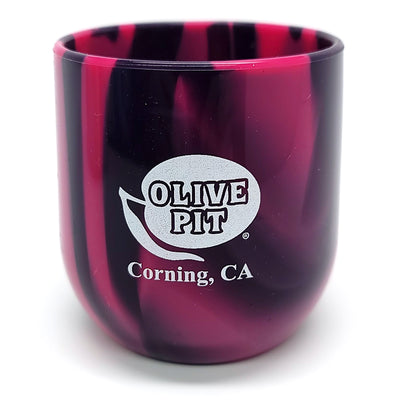 Olive Pit Logo Silipint Wine Glasses