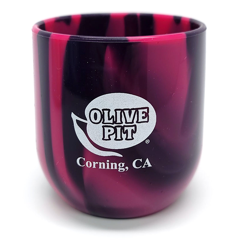 Olive Pit Logo Silipint Wine Glasses