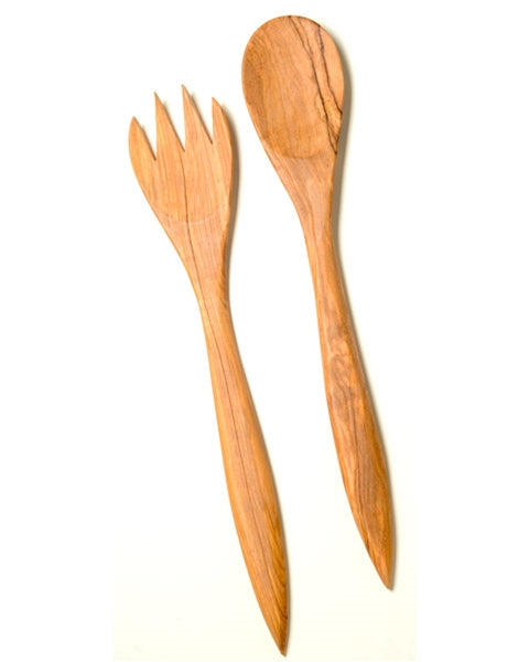 Olivewood Salad Set 14" 